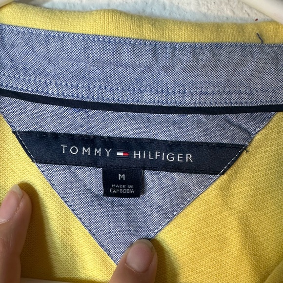 Pastel yellow Tommy hilfigher men polo shirt size medium - Picture 11 of 13